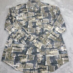 Round tree And Yorke Outdoors Shirt Men’s L All Over‎ Fish Print Long Sleeve